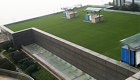 Hotel roof artificial turf